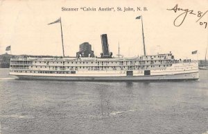 Steamer Boat Calvin Austion St. John N.B. Canada Vintage Postcard RR348