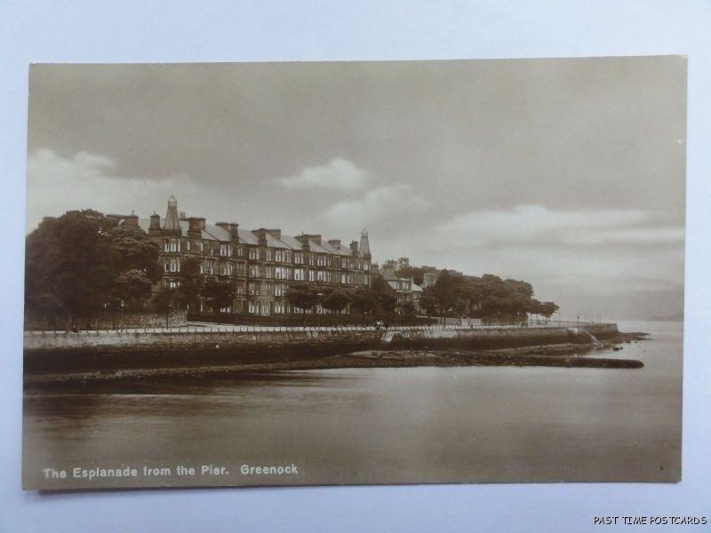 c1920's RP - The Esplanade from the Pier - Greenock