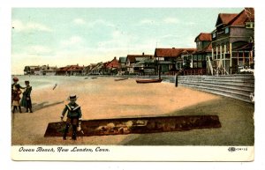 CT - New London. Ocean Beach, Cottages Along the Beach