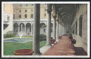 Courtyard, Boston Public Library, Mass.,  Early Postcard, Detroit Publishing Co.