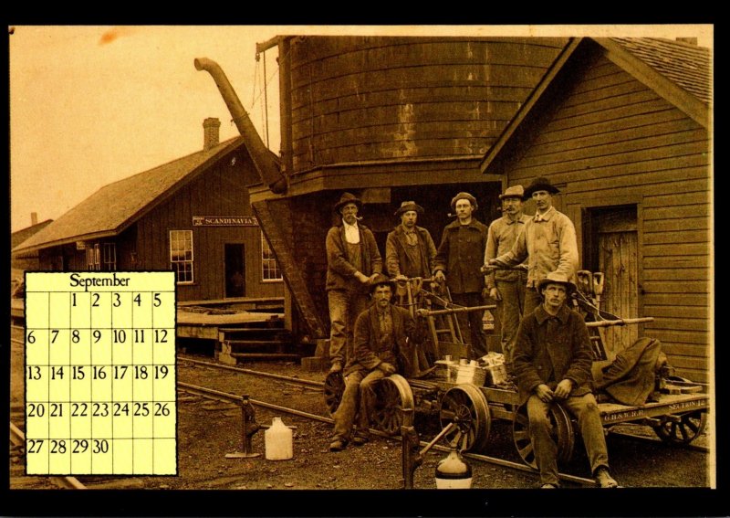 1987 Calendar Series September Green Bay and Western Railroad Work Crew Circa...