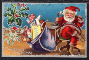 Christmas Greetings,Santa Talking on Phone,Toys