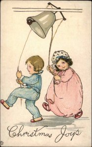 Christmas - Children Ringing Bell Stecher 648D c1910 Postcard