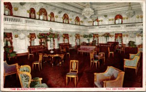 Vtg 1910s The Blackstone Ball and Banquet Room Chicago Illinois IL Postcard