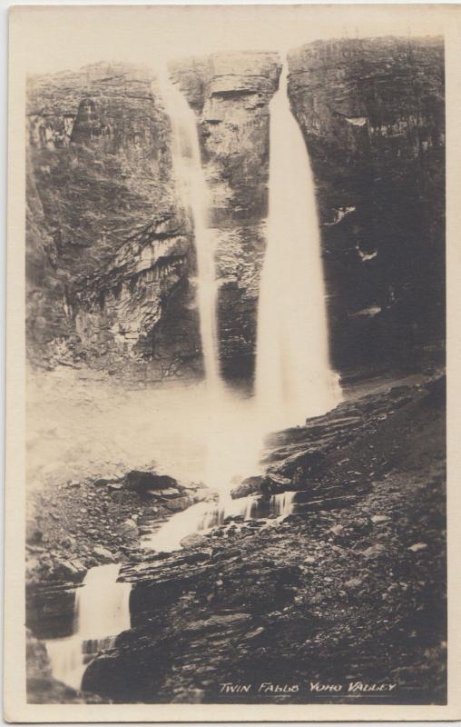 c1910 TWIN FALLS Yoho National Park RPPC British Columbia BC Postcard