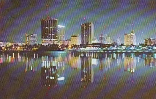 Florida Miami Night Time Captures The Magic Of Miami With Spectacular Grace A...