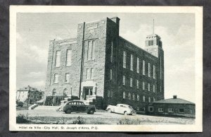 dc533 - ST JOSEPH D'ALMA Quebec 1949 City Hall Postcard
