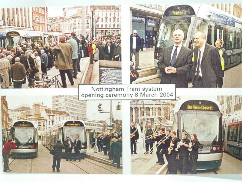 Nottingham Trams Opening Ceremony 2004 Vintage Postcard Photos by Brian Lund