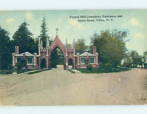 Pre-Chrome CEMETERY SCENE Utica New York NY AG2862