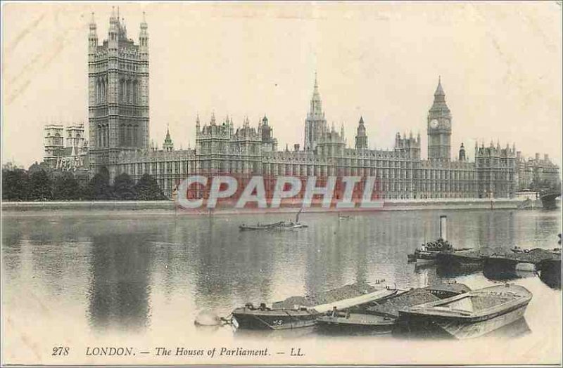 Postcard Old London The Houses of Parliament