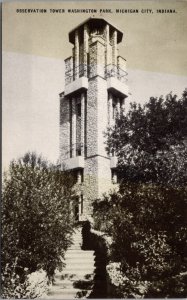 Postcard Observation Tower Washington Park in Michigan City, Indiana