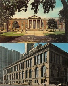 CHICAGO, Illinois IL   HISTORICAL SOCIETY & LIBRARY  *TWO*  ca1960's Postcards