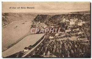 Postcard Old St Goar put Ruin Rheinfels