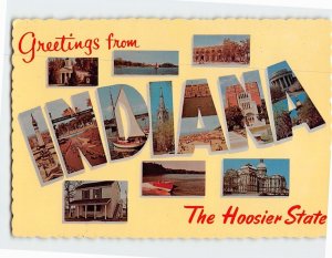 Postcard Greetings from Indiana The Hoosier State USA