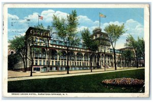 1905 Grand Union Hotel Exterior Saratoga Springs New York NY Posted Car Postcard