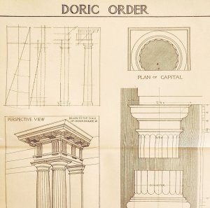 Doric Column Order Drawing Examples Vignola 1904 Architecture Ephemera DWKK21