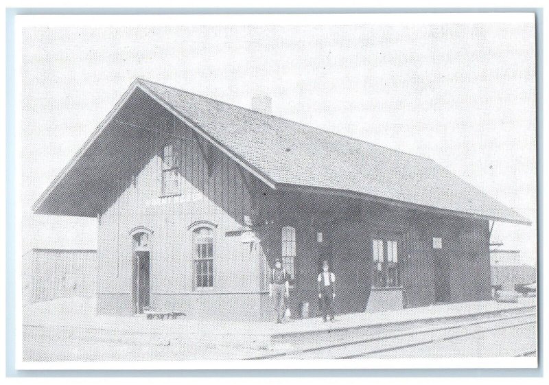 c1940 Morning Sun Depot Railroad Train Station Exterior Iowa IA Vintage Postcard