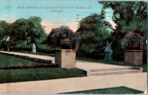 South Entrance to Garfield Park Chicago Illinois Postcard Posted 1913