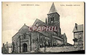 Postcard Old Church St. Menoux southwest Together