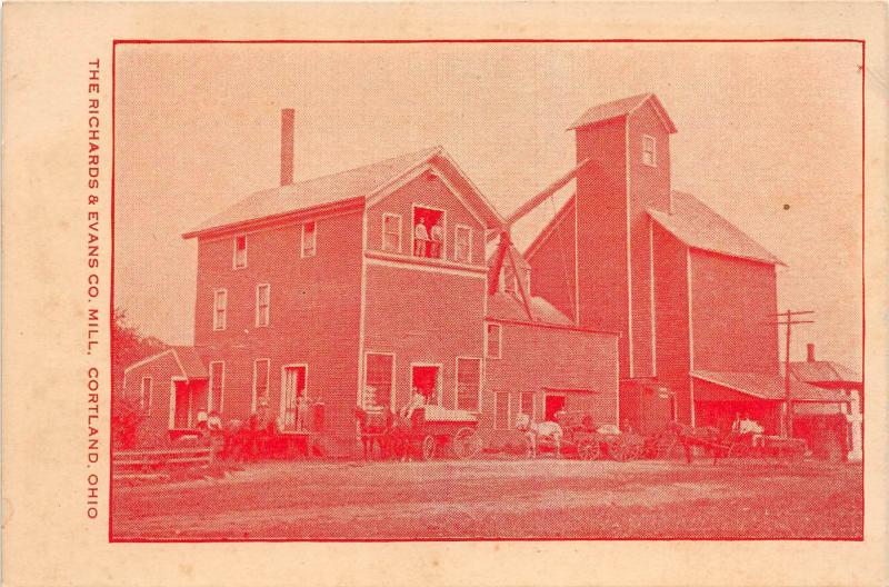 E39/ Cortland Ohio Postcard c1910 Trumbull County Richards & Evans Mill