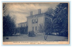 c1910 Home of Maurice Thompson Crawfordsville Indiana IN Antique Postcard