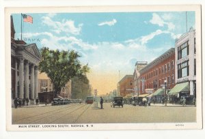 P3318 JL old postcard traffic people etc main st. nashua new hampshire