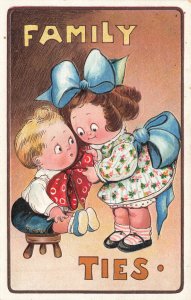 Family Ties Artist Drayton Embossed Postcard