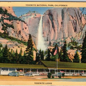 1936 Yosemite National Park, CA Valley Lodge Falls Waterfall Roadside Motel A221