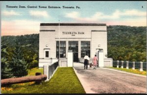 Vintage Postcard Tionesta Dam Control Tower Entrance Tionesta, Pennsylvania KA10