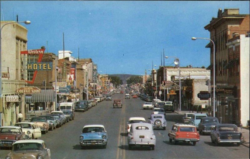 Sheridan Wyoming WY Classic Cars Street Scene Vintage Postcard