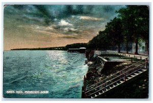 1911 Moonlight Scene Savin Rock West Haven Connecticut CT Posted Waves Postcard