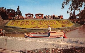 Disneyland Storybook Land Boat Canal and Train Vintage Postcard AA108523