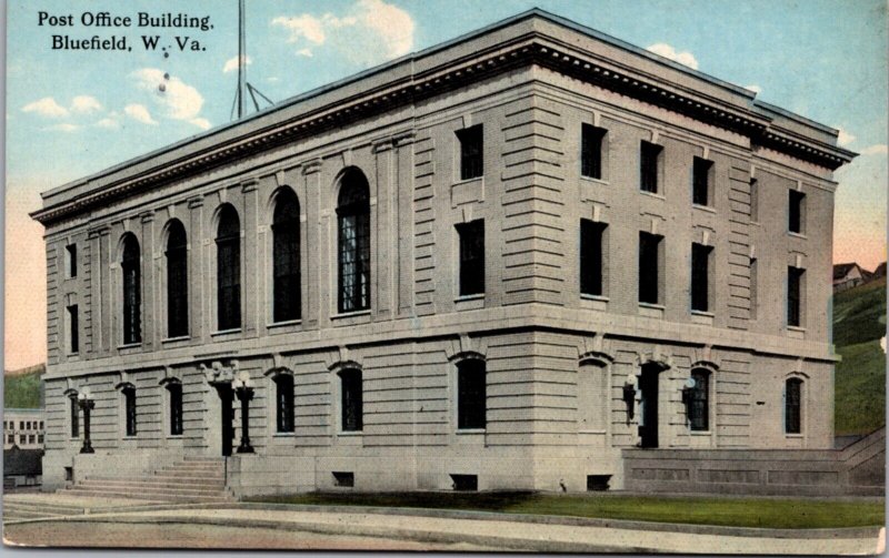 Postcard Post Office Building in Bluefield, West Virginia