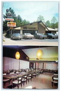 c1950's Black Bear Restaurant Classic Cars Dining Gatlinburg Tennessee Postcard