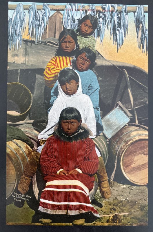 Mint Usa Picture Postcard Native American Indian Five Little Eskimo Sisters 