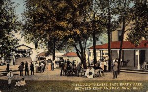 Ravenna Ohio Lake Brady Park Hotel And Theatre Antique Postcard KK995