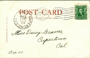 Vtg Postal 1907 Equitable Edificio Ninth & Mercado Sts Wilmington Delaware Y