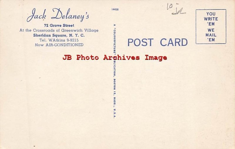 NY, New York City, Jack Delaney's Restaurant Interior 