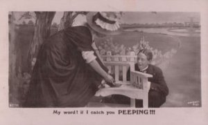 Man With Foot Fetish Admiring Ladies Shoes Antique Real Photo Comic Postcard