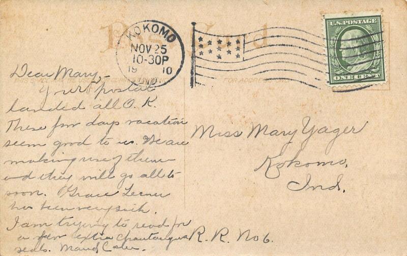 Kokomo Indiana~City Park Rustic Bridge~Victorian Ladies~1910 Postcard 