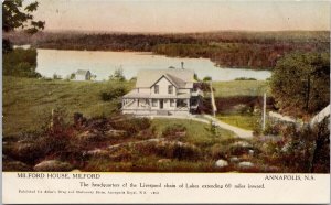 Milford House Annapolis NS Nova Scotia Liverpool Chain Unused Postcard H47