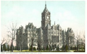 Vintage Postcard 1920's City and County Building Salt Lake City Utah UT