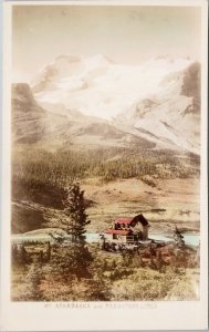 Mt Athabasca and Brewsters Lodge Jasper National Park Alberta RPPC Postcard H56