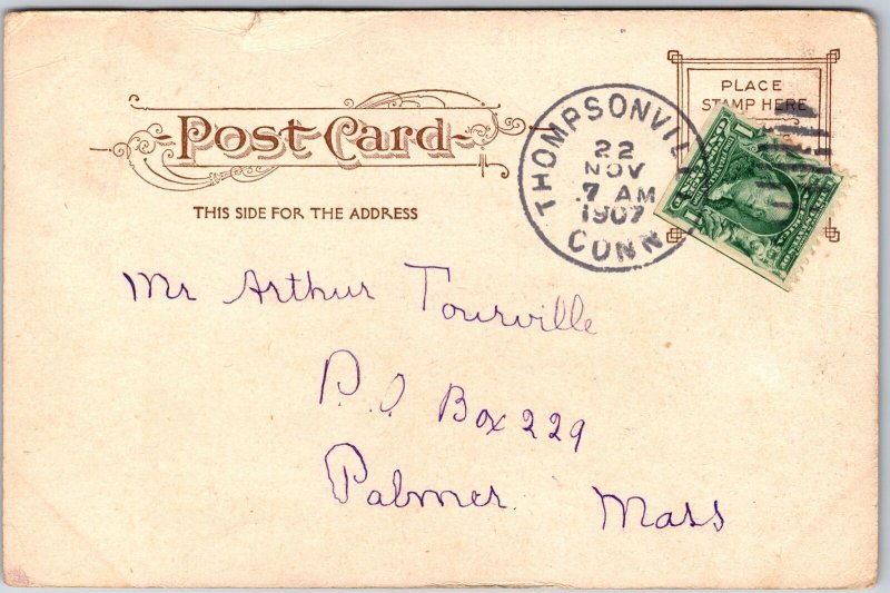 1907 Central High School Springfield Massachusetts MA Antique Posted Postcard