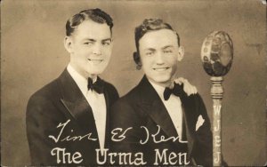 Hagerstown? WJEJ Radio Microphone Tim & Ken URMA MEN Real Photo Postcard