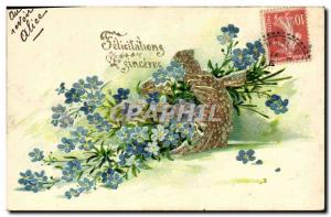 Old Postcard Fantasy Flowers