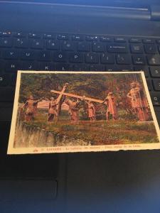 Vintage Postcard: 75 Lourdes Le Calvalre , Jesus Enarge De Sa Croix