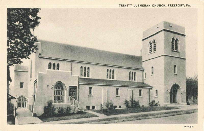 Postcard Trinity Lutheran Church Freeport PA