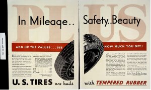 1932 US Tires Car Rubber US Royal A B C Sizes Vintage Print Ad 4148