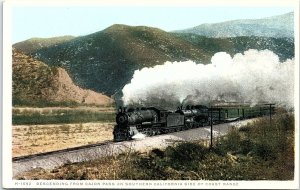 c1920 CAJON PASS CALIFORNIA RANGE SANTA FE RAILWAY FRED ARVEY POSTCARD 42-150